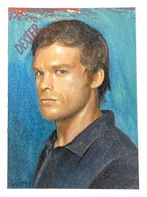 DEXTER FULL COLOR PAINTED CHARLES HALL ARTIST RETURN SKETCH CARD BREYGENT RARE !