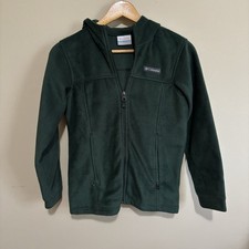 Columbia Steens Mountain II Hooded Fleece Jacket Youth M Green Full Zip