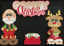 Comfy Christmas Santa Reindeer Red premade paper piecing scrapbook diecut3D