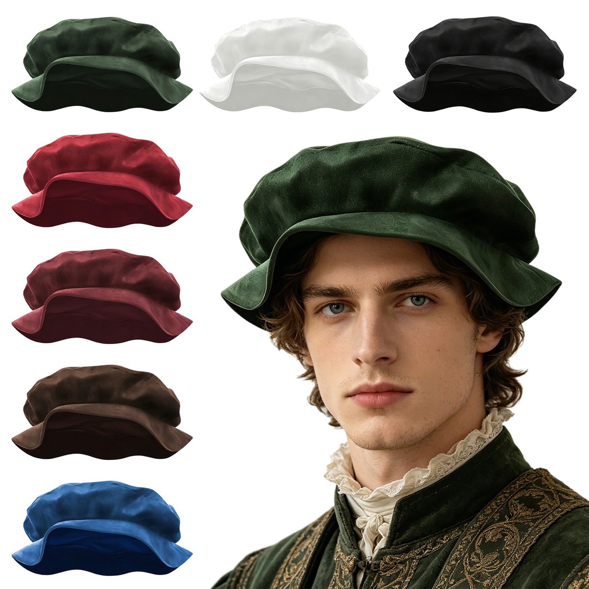 Adults Headwear Renaissance Faux Suede Beret Hat Solid Color  display picture 3