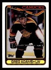  106 Greg Adams  Canucks 1990 Topps Hockey Sports Trading Card 