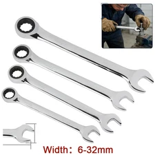 Ratchet Spanner Fixed Head Open & Ring End Metric Polished 6mm to 33mm Chrome