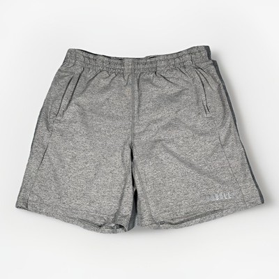 NOBULL Shorts Mens XL Gray Athletic Training Knit Elastic Waist Zip Pockets