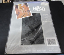 HiBaly Flock & Rhinestone Black Flocked Butterfly Pantyhose - Fits 100-175 lbs.