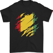 Camiseta Hombre Guinea Bandera Torn 100% Algodón Jersey