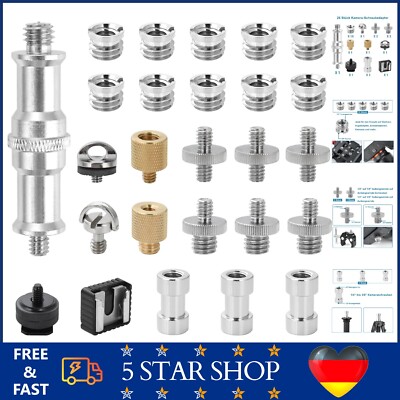 Kamera Schrauben Set 26 Stück 1/4 auf 3/8 Adapter für Stative und Blitz