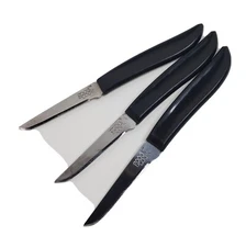 Good Cook Paring Knife 2.5” Stainless Blade 3.23” Black Plastic Handle Set of 3