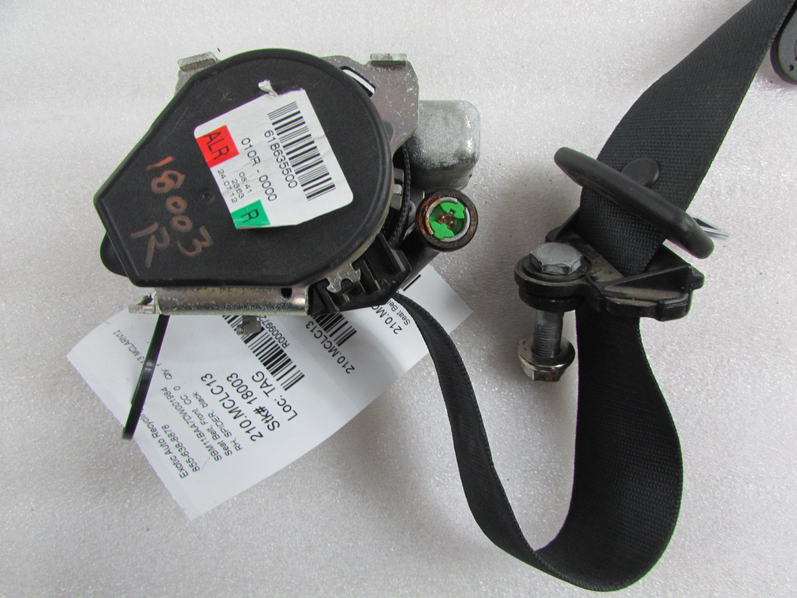 McLaren MP4-12C Spider, RH, Right Front Seat Belt, Black, Used