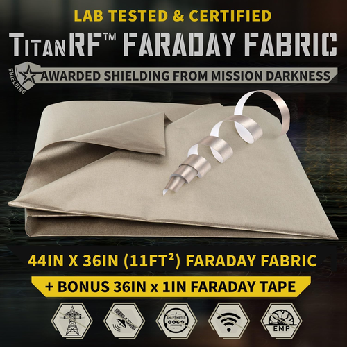 Mission Darkness Titanrf Faraday Fabric Kit 1 Yard // 44"W X 36"L Fabric + 36"L - Picture 2 of 12