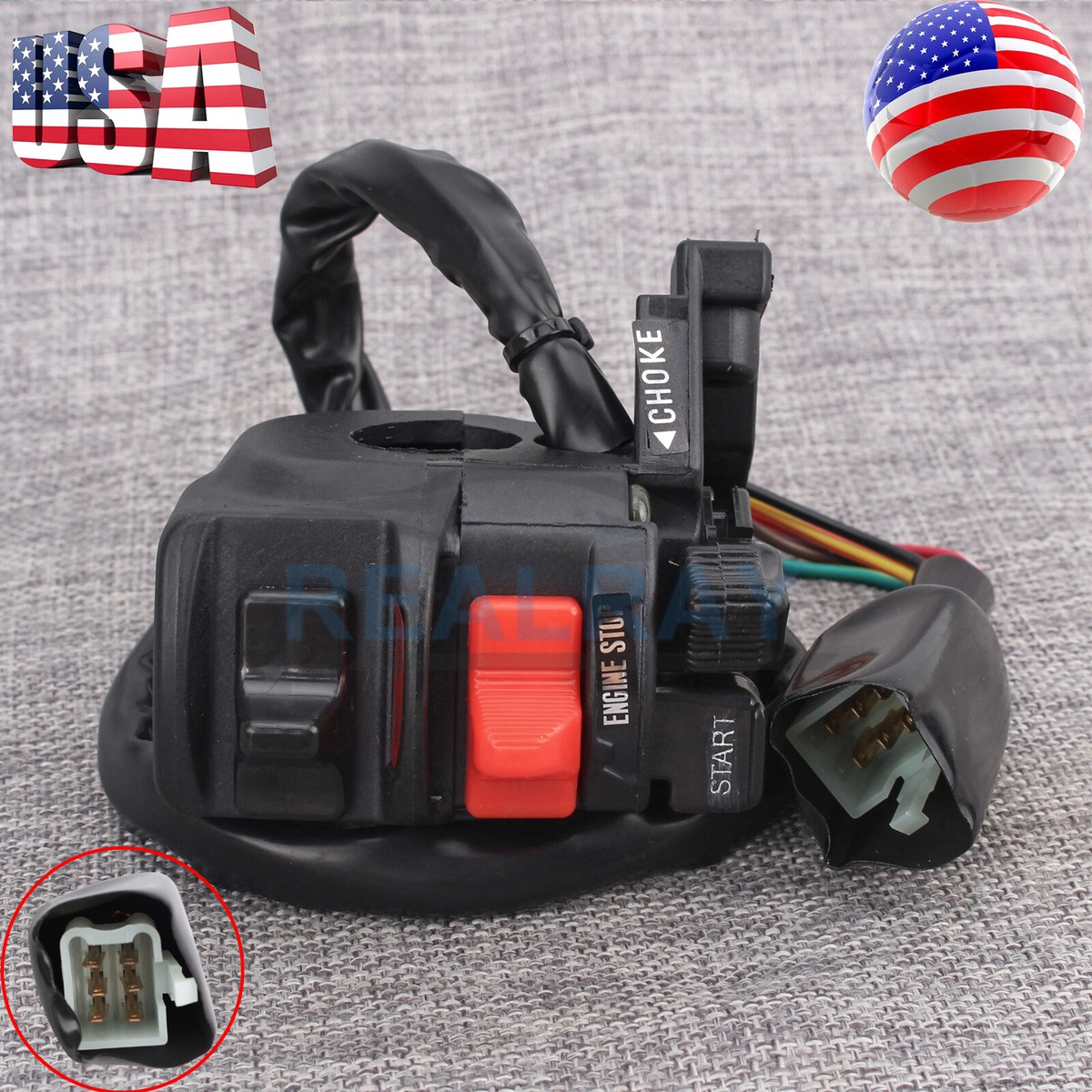 Handlebar Kill Switch Start Stop Headlight For Kawasaki KLF400B Bayou 1993-1999 - Foto 2