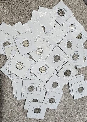 LOT OF (5) - RANDOM DATE, 90% SILVER MERCURY DIMES - No Duplicate Years & Mint
