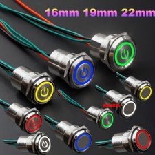 16-22mm Waterproof Push Button Switches IP68 Momentary/Latching LED Metal Switch
