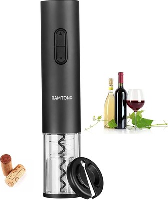 Cordless Electric Wine Bottle Opener with Foil Cutter Automatic Corkscrew