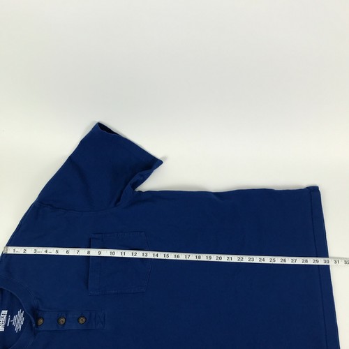 Duluth Henley Shirt Men's Large Blue Casual Short Sleeve Longtail T 100% Cotton - Picture 6 of 7