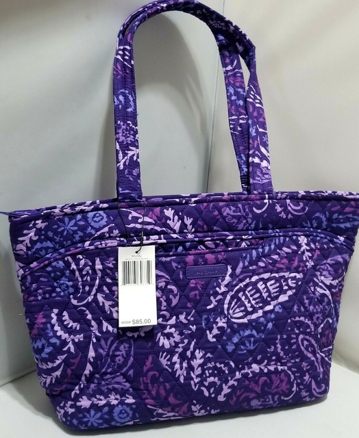 Vera Bradley Purple Paisley Amethyst Mandy Topzip Tote Bag for sale