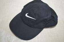 Nike Hat Kid Size 4-7 Black Adjustable Swoosh Logo Solid