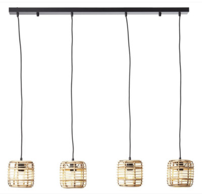 BRILLIANT Lampe, Crosstown Pendelleuchte 4flg holz hell/schwarz