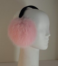 Real Light Pink Fox Fur Earmuffs New