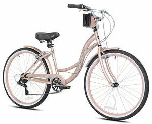 KENT BAYSIDE 26” WOMEN'S CRUISER BIKE, ROSE GOLD, 7 SPEED **NEW IN BOX