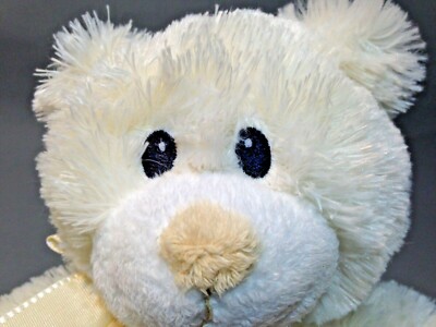 Russ Berrie Teddy Bear Plush Bless This Little One White Cream Stuffed Animal  