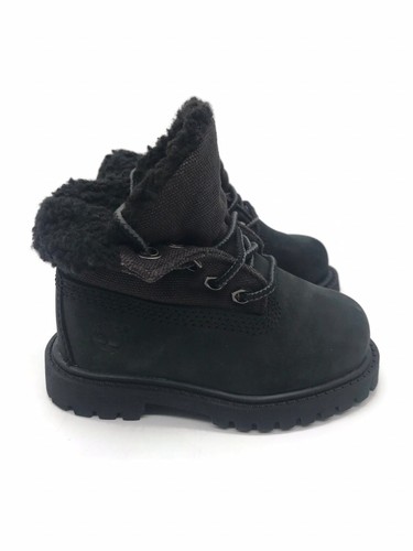 Timberland 6” Premium Roll Top Boot Toddler Size 4.5 Boy Girl Black Winter Shoe - Picture 1 of 7