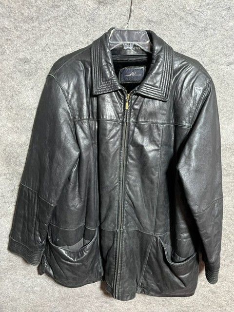 ジャケット・アウター EMMETI Andrea black lamb leather single Andrea Viccaro Genuine Leather Jacket Womens L Full Zip Lined