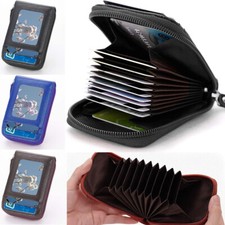 RFID Blocking Minimalist Slim Wallet for Men Zipper Front Pocket Purse Cartera