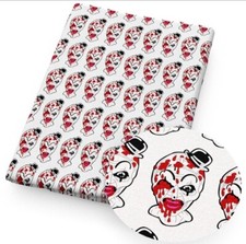 Scary Clown FAUX LEATHER SHEET 8" x 12" Horror 1260309 SMOOTH TEXTURE