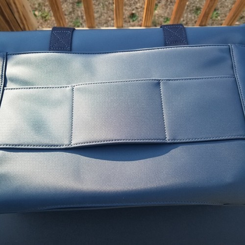 Monos Metro Nylon & Vegan Leather Duffel Oxford Blue W/Toiletry/Vanity Kit New - Picture 5 of 7