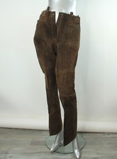 Vintage Dark Brown Heavy Suede Women's Pants No. 189 