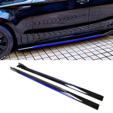 For Volkswagen Passat 86" Side Skirt Extension Rocker Panel Splitter Black Blue