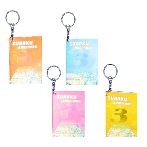 Sudoku Puzzles Books Keyring Party Bag Fillers Toys Henbrandt (1, 4 or 12) - Picture 3 of 4