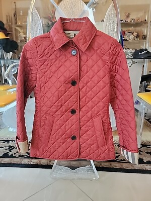 Authentic Burbbery Brit Quilted Jacket Red Size XS
