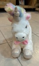 FAO Schwarz 15" Glow Brights Toy Plush LED Light Up with Sound Unicorn Pink