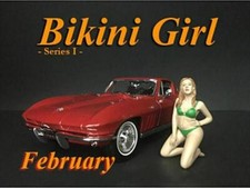 February Bikini Calendar Girl Figurine for 1/24 Scale Models by American Diorama