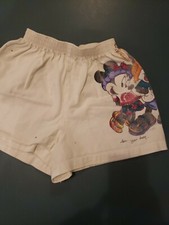 Vintage Mickey Jerry Leigh White Shorts Womens SZ MED Mickey Minnie Mouse 80 s