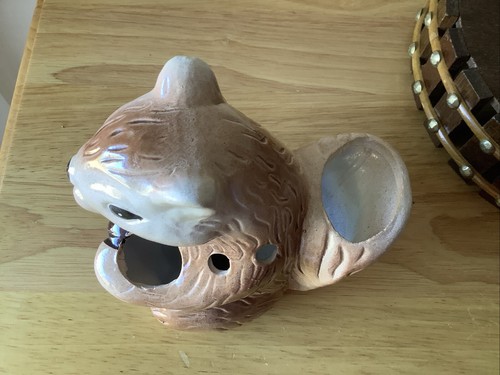 Vintage Nutcracker Ceramic Squirrel and Wooden Bowl with Tools 70s - Picture 12 of 18