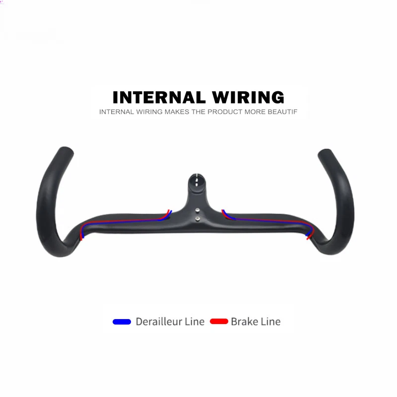 28.6mm Carbon Road Bike Handlebar 400/420/440mm Internal Routing Drop Bar Matte - Image 3 of 4