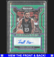 Terrell Brown Jr 2022 Prizm Draft Picks College Penmanship Green Prizm Auto RC W