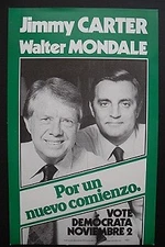 1976 Carter Mondale Hispanic Vote Campaign Poster
