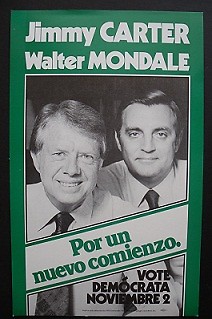 1976 Carter Mondale Hispanic Vote Campaign Poster - Picture 1 of 1