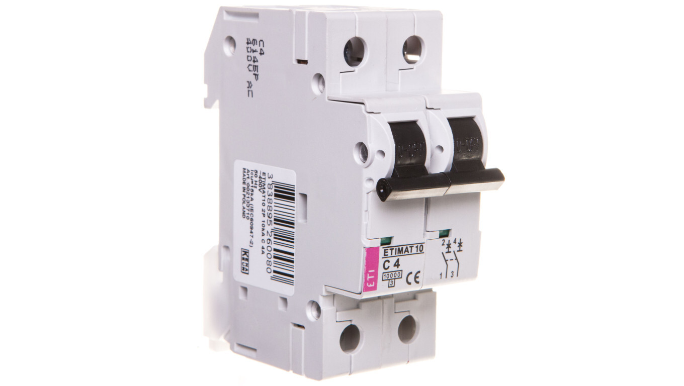 Miniature circuit breaker 2P C 4A 10kA AC ETIMAT10 002133710 /T2UK