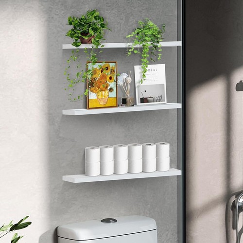 Set of 3 Floating Wall Shelves Picture Ledge Display Rack Book Hanging Shelf UK - Picture 13 of 47