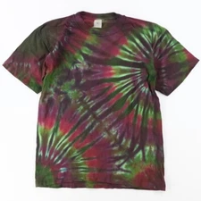 NWOT Single Stitch T-Shirt Blank Hand Tie Dyed Wheel Multi S/S Hering Sz. M 38'