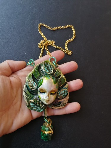 Wicca Amulet Talisman Pendant Necklace Jewelry Witchcraft Green Witch Fairy Tale - Picture 2 of 24