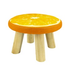 Sitzhocker Fußhocker Polsterhocker Holz Hocker Obst Frucht Kiwi Melone Orange