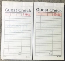 Lot Of 6 Guest Check Receipt Books Pads Of 50 Checks 