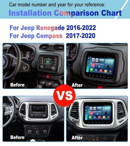 Android Car Radio Head Unit For Jeep Renegade 2016-2022 / Jeep Compass 2017-2020 - Picture 2 of 8