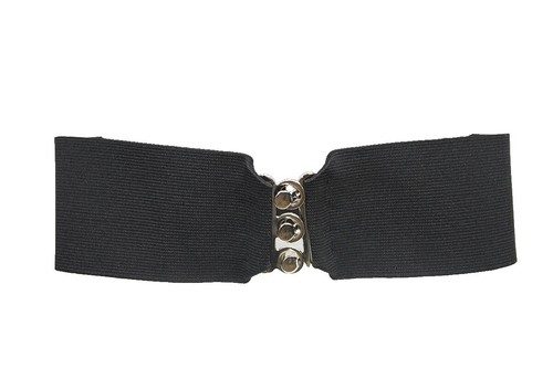 Fendi Wide Elastic Belt Cream Leather Gold Logo Buckle Italy  display picture 2
