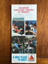 1973 Citgo oil company road map of Delaware, Maryland, Virginia, West Virginia
